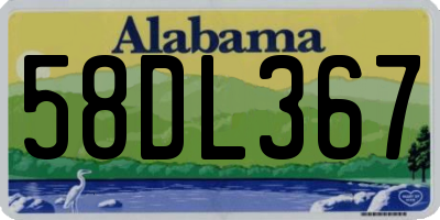 AL license plate 58DL367