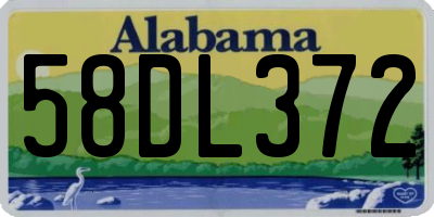 AL license plate 58DL372