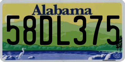 AL license plate 58DL375