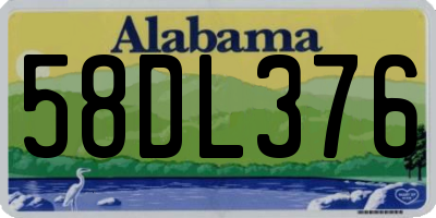 AL license plate 58DL376