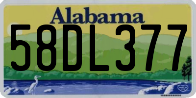 AL license plate 58DL377
