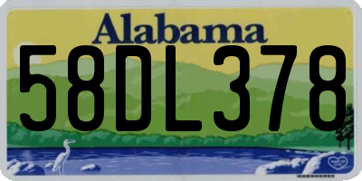 AL license plate 58DL378