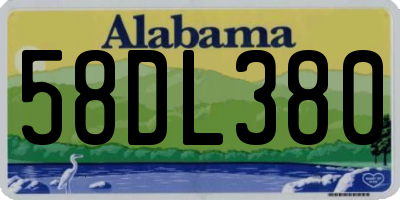 AL license plate 58DL380