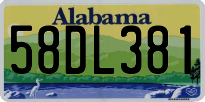 AL license plate 58DL381
