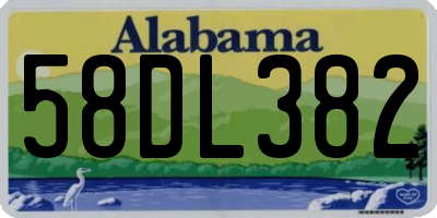 AL license plate 58DL382