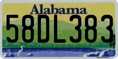 AL license plate 58DL383
