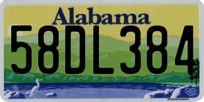 AL license plate 58DL384