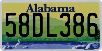 AL license plate 58DL386