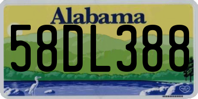 AL license plate 58DL388