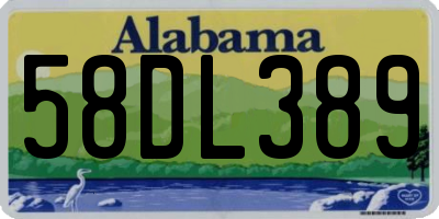 AL license plate 58DL389