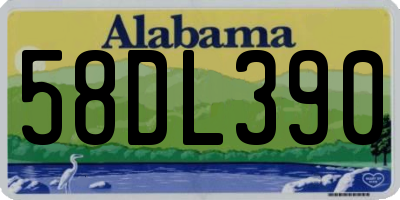 AL license plate 58DL390
