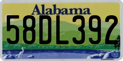 AL license plate 58DL392