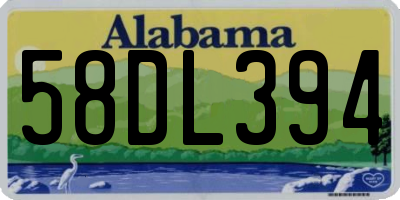 AL license plate 58DL394