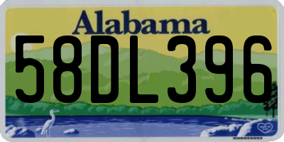 AL license plate 58DL396