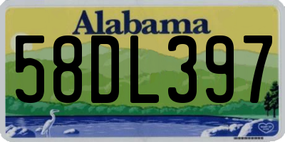 AL license plate 58DL397