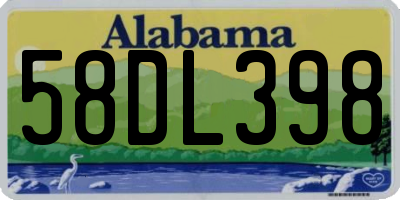 AL license plate 58DL398