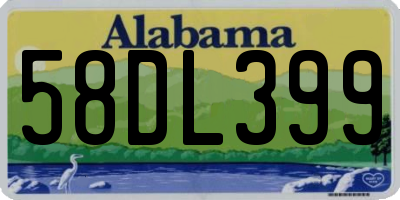 AL license plate 58DL399