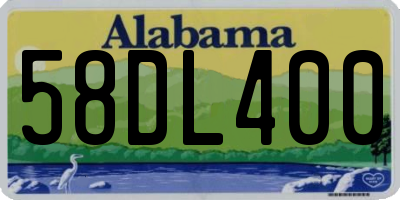 AL license plate 58DL400