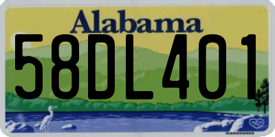 AL license plate 58DL401