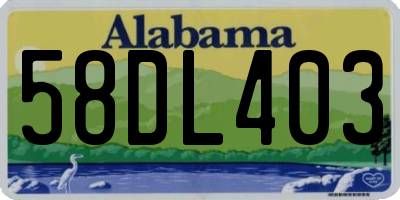 AL license plate 58DL403