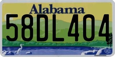 AL license plate 58DL404