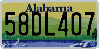 AL license plate 58DL407