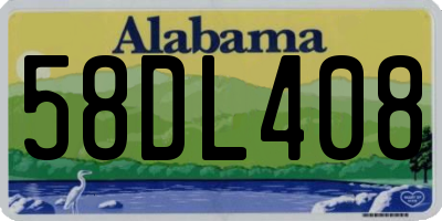 AL license plate 58DL408