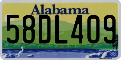 AL license plate 58DL409