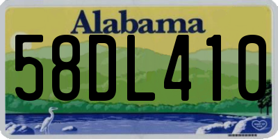 AL license plate 58DL410