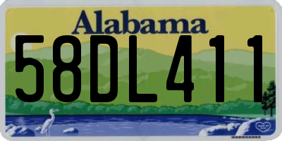 AL license plate 58DL411