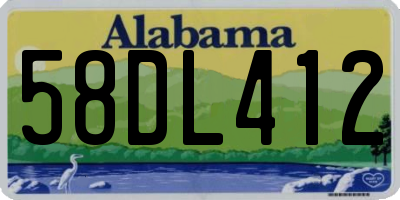 AL license plate 58DL412