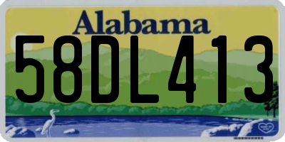 AL license plate 58DL413