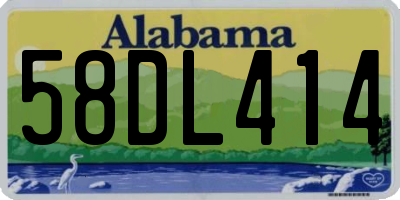 AL license plate 58DL414