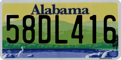 AL license plate 58DL416