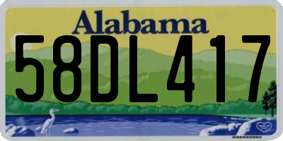 AL license plate 58DL417