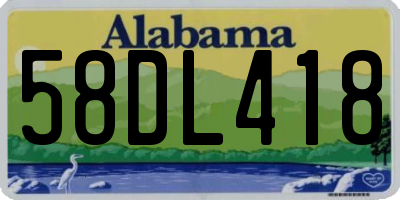 AL license plate 58DL418