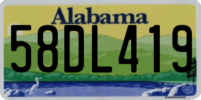 AL license plate 58DL419