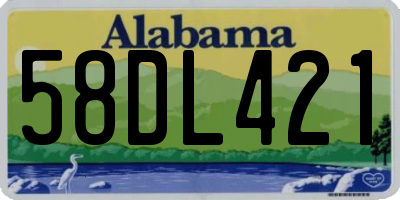 AL license plate 58DL421