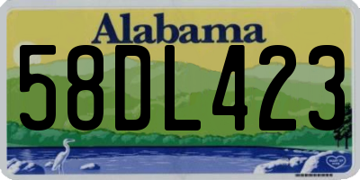 AL license plate 58DL423