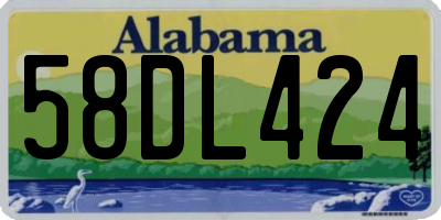 AL license plate 58DL424