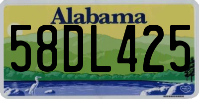 AL license plate 58DL425