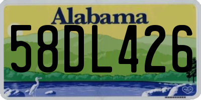 AL license plate 58DL426