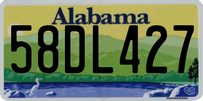 AL license plate 58DL427