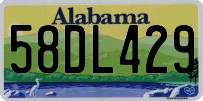 AL license plate 58DL429