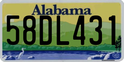 AL license plate 58DL431
