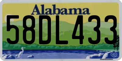 AL license plate 58DL433