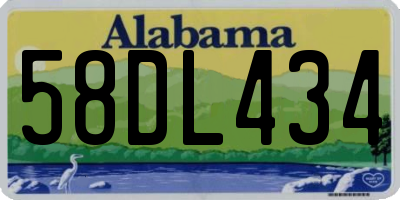 AL license plate 58DL434