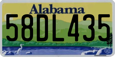 AL license plate 58DL435
