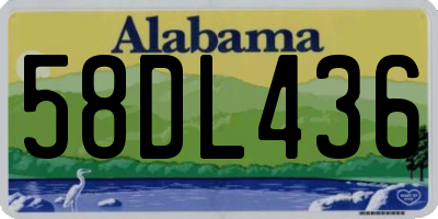 AL license plate 58DL436