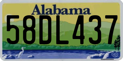 AL license plate 58DL437
